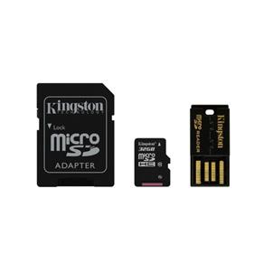 Cartão de Memória Classe 4 Kingston Mbly4G2/32Gb Multikit com Micro Sdhc de 32Gb + Adaptador Sd + Adaptador USB