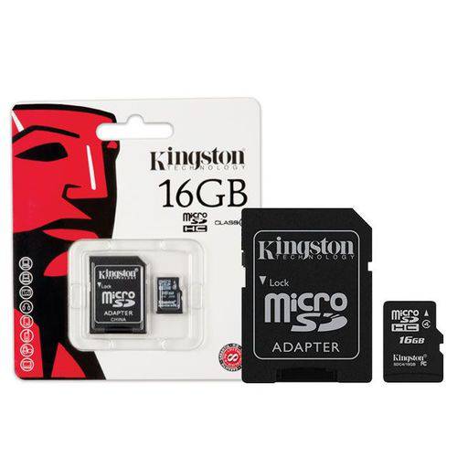 Cartao de Memoria Classe 4 Kingston Sdc4/16gb Micro Sdhc 16gb com Adaptador Sd Classe 4