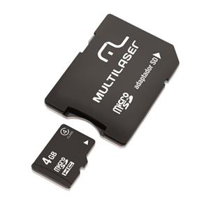 Cartão de Memoria Classe 4 Micro Sd 4gb com Adaptador - Multilaser