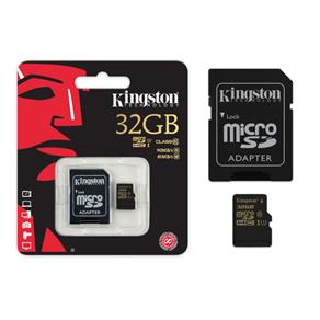 Cartao de Memoria 32GB Classe 10 Kingston Micro SDHC 32GB com Adaptador SD UHS-I - SDCA10/32GB