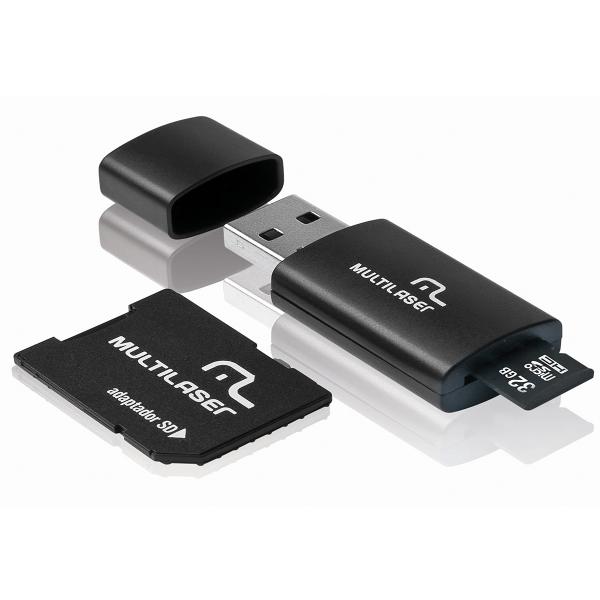 Cartão de Memória 32GB com Adaptador SD e USB MC113 - Multilaser