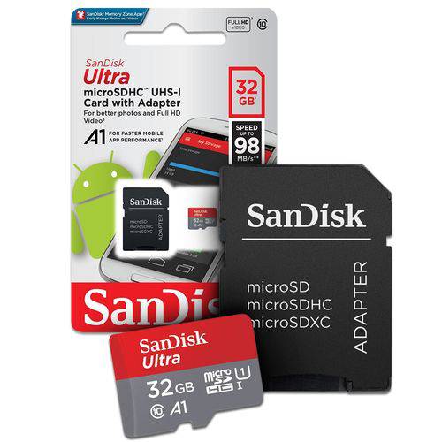 Cartão de Memoria 32gb Micro Sd Cl10 98mb/s Ultra Plus Sdsquar Sandisk