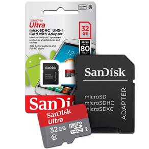Cartão de Memoria 32Gb Micro Sd com Adapt Cl10 80Mb/S Plus Sdsqunc-032G Sandisk Ultra