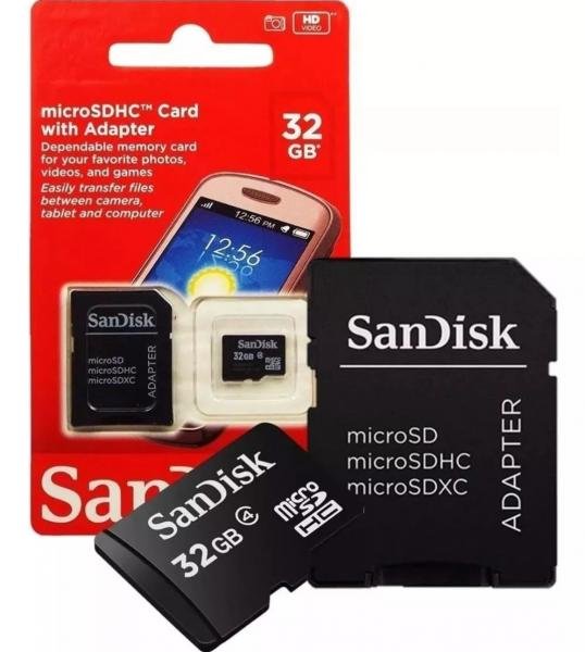 Cartão de Memória 32GB Micro SD com Adaptador SanDisk