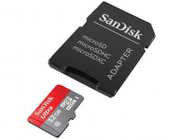 Cartão de Memória 32GB Micro SDHC Classe 10 - com Adaptador - SanDisk