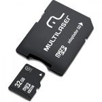 Cartao de Memoria 32gb Micro Sdhc com Adaptador Mc111 Classe 10 Multilaser