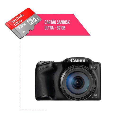 Cartão de Memória 32gb Ultra para Câmera Canon Powershot Sx400-Is