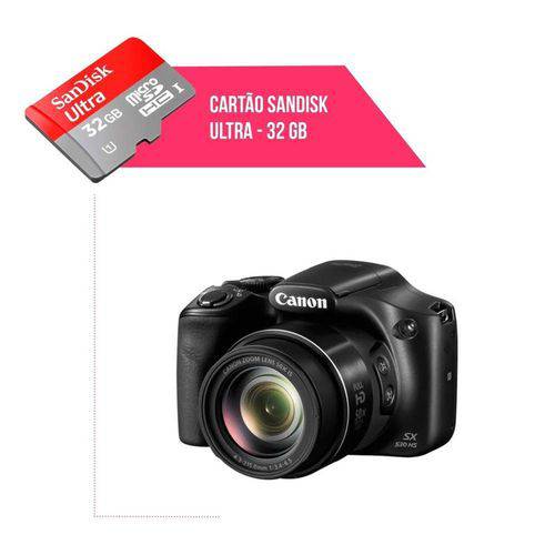 Cartão de Memória 32gb Ultra para Câmera Canon Powershot Sx530-Hs