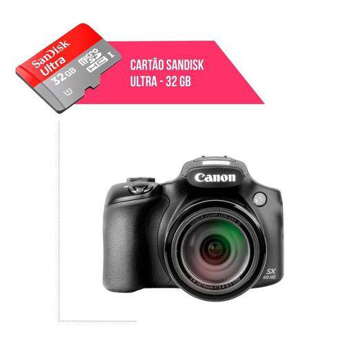 Cartão de Memória 32gb Ultra para Câmera Canon Powershot Sx60-Hs