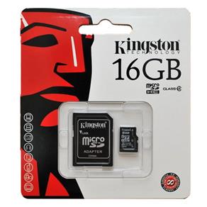 Cartão de Memória Kingston 16GB MicroSDHC com Adaptador SD (classe 4)