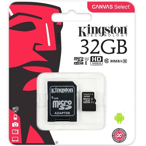 Cartao de Memoria Kingston 32Gb Micro Sd C/ Adaptador