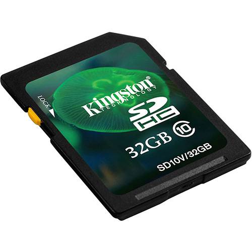 Cartão de Memória Kingston 32GB SDHC para HD Vídeo (classe10)