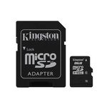 Cartão de Memória Kingston Micro Sdc4-8gb Sdhc de 8gb com Adaptador - Preto