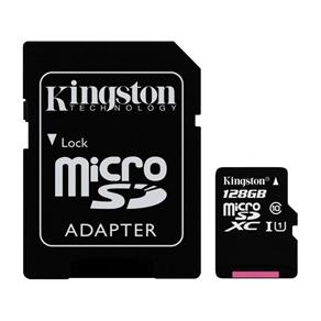 Cartão de Memória Kingston Micro SDXC 128GB Classe 10 45MB/s com Adaptador - SDC10G2/128GB