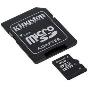 Cartão de Memória Kingston SDC4/4GB Classe 4 MicroSDHC de 4GB + 1 Adaptador SD