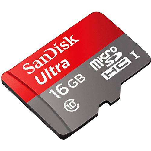 Cartão de Memória Micro SD 16GB 80mb/s Ultra com Adaptador SD - Sandisk