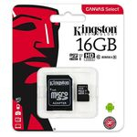 Cartão De Memória Micro Sd 16gb Com Adaptador 1 Un Kingston