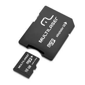 Cartão de Memória Micro SD 16GB com Adaptador SD