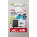 Cartão de Memória Micro Sd 16gb Sandisk Ultra Classe 10 48mb/s + Adaptador