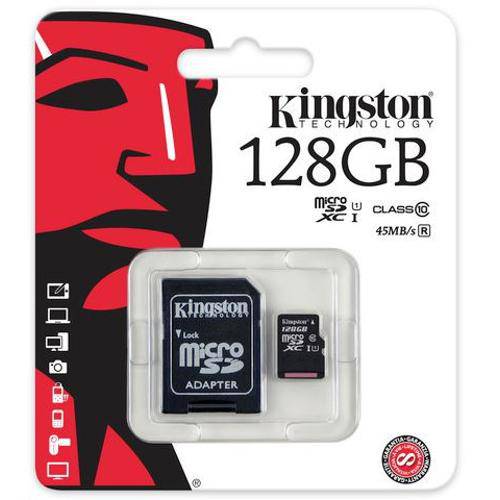 Cartão de Memória Micro Sd 128gb Classe 10 01 Adpt Sdc10g2/128gb Kingston