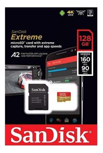 Cartao de Memoria Micro Sd 128Gb Sandisk Extreme U3 160Mb/s