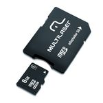 Cartão de Memória Micro SD 8GB + Adaptador SD Multilaser - MC004