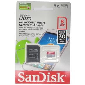 Cartão de Memória Micro SD 8GB Class 10 Ultra com Adaptador - SanDisk