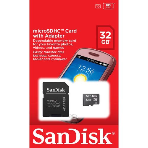 Cartão de Memória Micro Sd 32gb Classe 4 Sdhc Sandisk Sdsdqm-032g-b35a