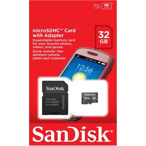 Cartão de Memória Micro SD 32GB Classe 4 SDHC Sandisk