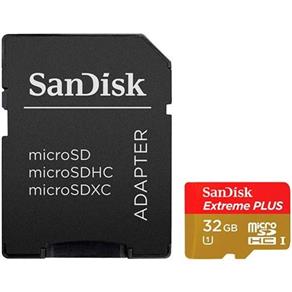 Cartão de Memória Micro SD 32GB SanDisk Extreme Plus 80/50MB/s Adaptador