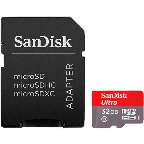 Cartão de Memória Micro SD 32GB SanDisk Ultra 48MB/s + Adaptador