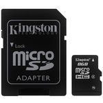 Cartão de Memória Micro SD Kingston 8GB com Adaptador