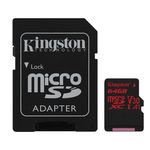 Cartão de Memória Micro SD Kingston SDCR/64GB Canvas React Classe 10 64GB