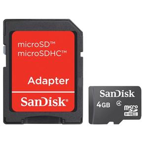 Cartão de Memória Micro SD SanDisk 4Gb com Adaptador