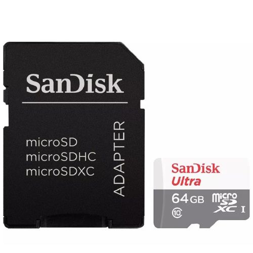 Cartão de Memória Micro Sd Sandisk 64GB Ultra + Adaptador