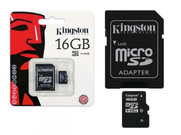 Cartão de Memória Micro SDHC 16GB Adap SD Classe10 Kingston
