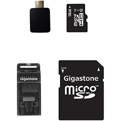 Cartão de Memória Micro SDHC 16GB + Kit Conectividade 4 em 1 Classe 10 - Gigastone
