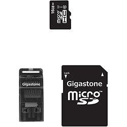 Cartão de Memória Micro SDHC 16GB + Kit Conectividade 3 em 1 Classe 10 - Gigastone