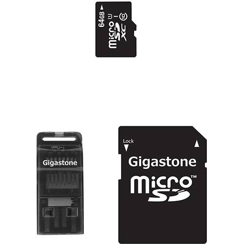 Cartão de Memória Micro SDHC 64GB + Kit Conectividade 3 em 1 Classe 10 - Gigastone