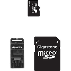 Cartão de Memória Micro SDHC 8GB + Kit Conectividade 3 em 1 Classe 10 - Gigastone