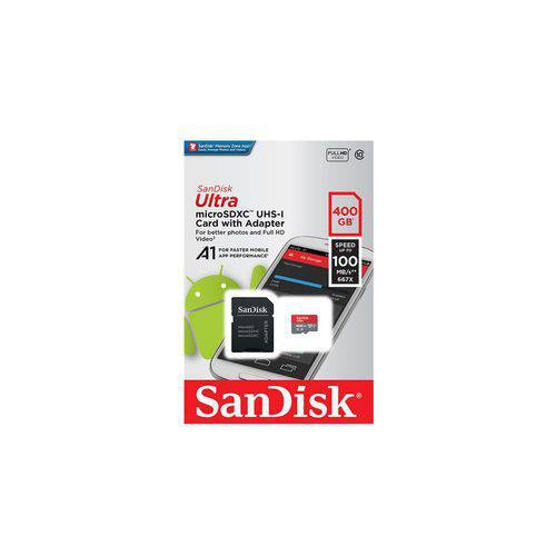 Cartão de Memória Micro SDXC 400GB Sandisk Ultra Classe 10 100MB/s