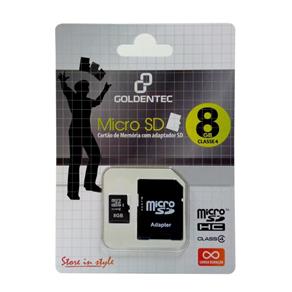 Cartão de Memória MicroSD 8GB Goldentec CKP8 + Adaptador SD
