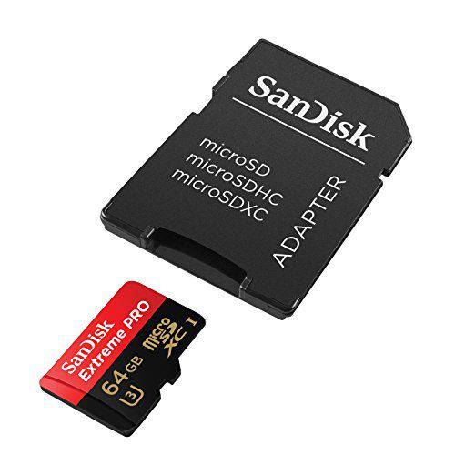 Cartão de Memória MicroSD Card 64GB Extreme Pro Sandisk 4K Ultra Hd e Full Hd | Sdsdqxp-064G-G46A