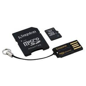 Cartão de Memória MicroSD Kingston MBLY4G2/4GB Classe 4 + Adaptador SD + Leitor de Cartão USB Preto 4GB