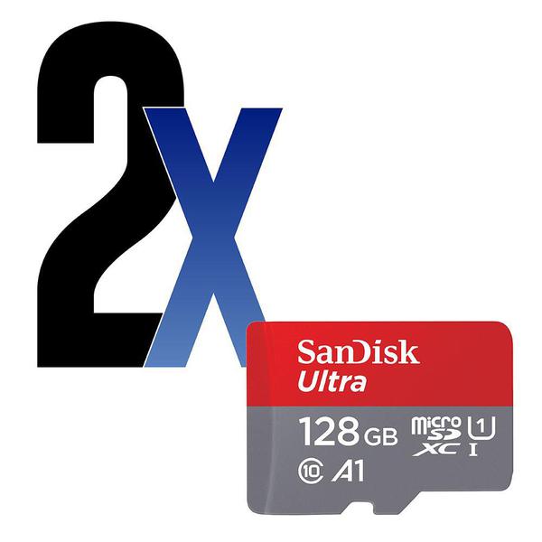 Cartão de Memoria MicroSD Ultra 128GB 100MB/s SanDisk 2un