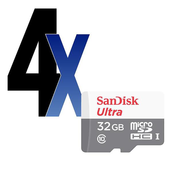Cartão de Memoria MicroSD Ultra SanDisk 32GB 80MB/s 4un