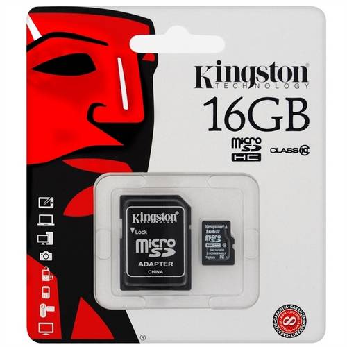 Tudo sobre 'Cartão Micro SD 16Gb KingSton, Classe 10 com Adaptado SD'