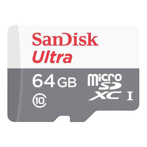 Cartão de Memória - MicroSDHC - 64GB - Sandisk - Classe 10 - SDSQUNS-064G-GN3MA