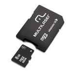 Cartao de Memoria Multilaser MC004 Micro SD 8GB com Adaptador SD