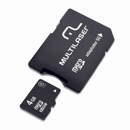 Cartao de Memória Multilaser Micro SD com Adaptador 4GB - MC456 MC456